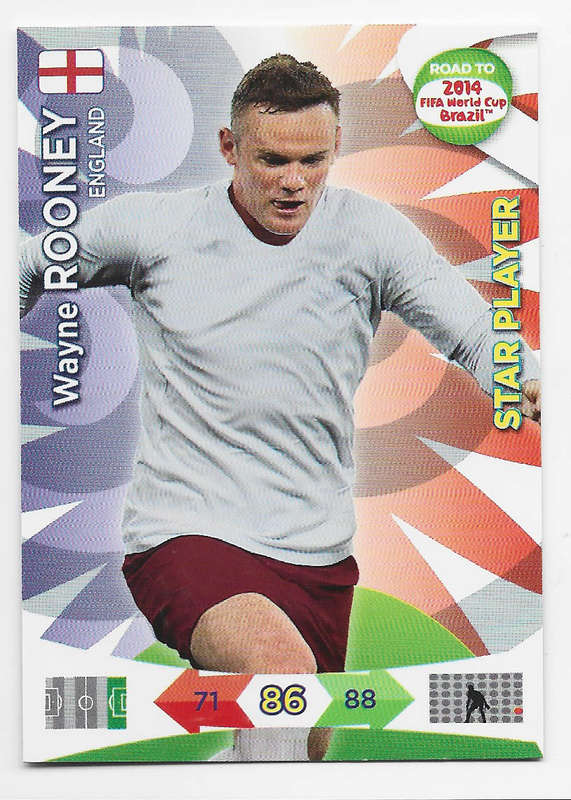 WAYNE ROONEY - PANINI "ROAD to the WORLD CUP 2014" - STAR PLAYER TRADING CARD