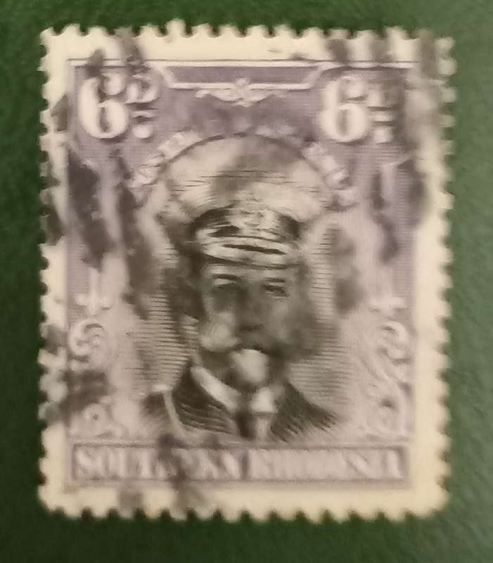 SOUTHERN RHODESIA - 1924 King George V - SACC 7 , 6d Black/Mauve USED