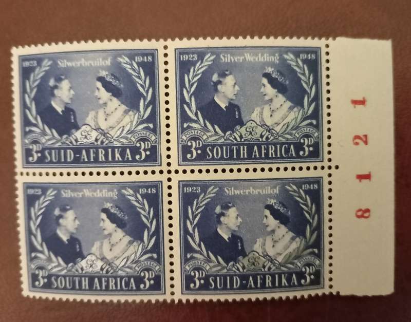 UNION of SOUTH AFRICA 19148 - SACC 124 - 3d Blue Number Block of 4 - UM