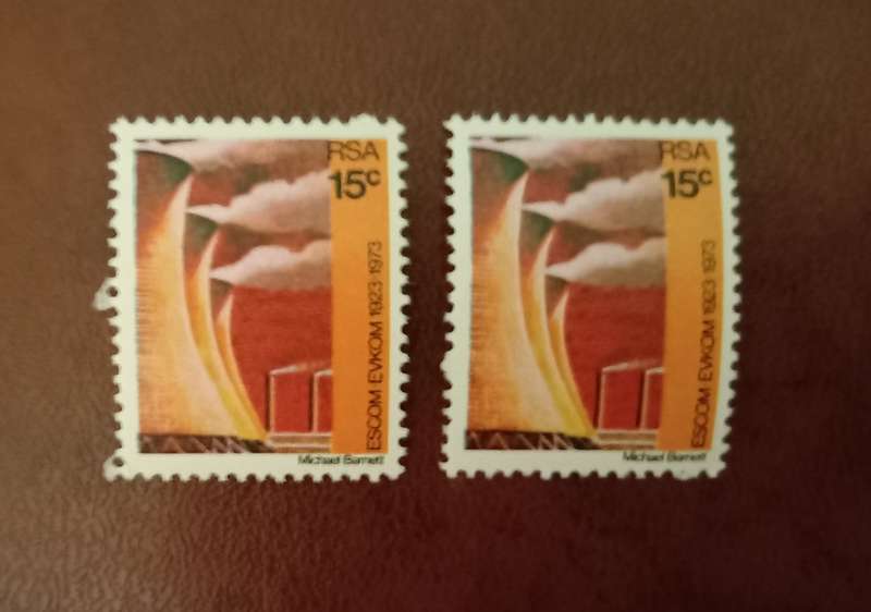 SOUTH AFRICA 1973 - ESCOM  50th  15cent , SACC340 lot of 2 stamps UM