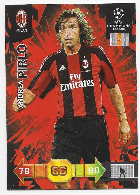 ANDREA PIRLO (AC Milan) - PANINI `CHAMPIONS LEAGUE` 2010/11 - `BASE` TRADING CARD