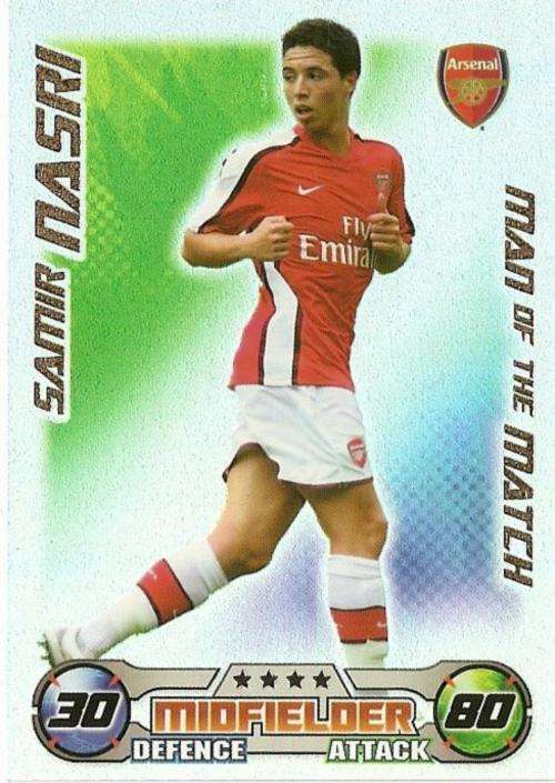 TOPPS MATCH ATTAX 2008/09 - SAMIR NASRI `M/MATCH` TRADING CARD