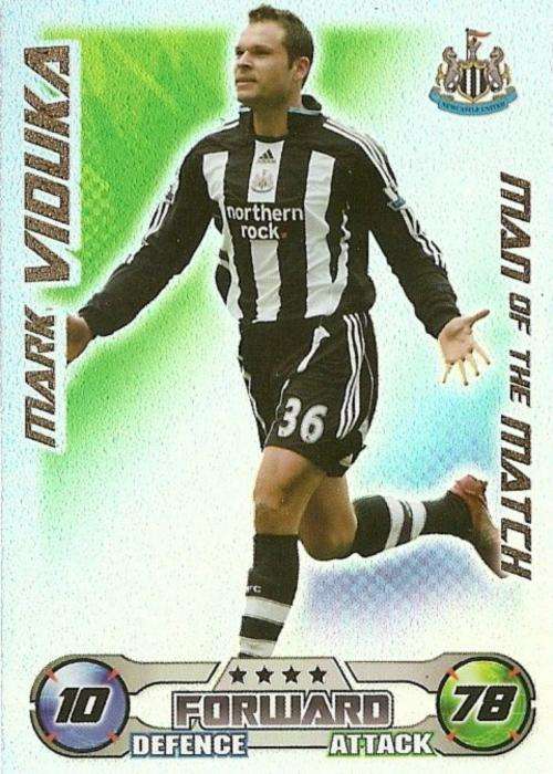 MARK VIDUKA - TOPPS `MATCH ATTAX` 2008/09 - FOIL `M/MATCH` TRADING CARD