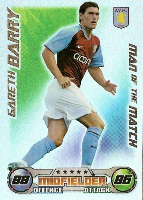 MATCH ATTAX 08/09 - GARETH BARRY `M/MATCH` CARD