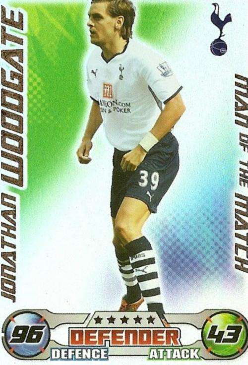 MATCH ATTAX 08/09 - JONATHAN WOODGATE `M/MATCH` CARD