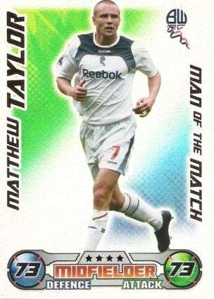 MATCH ATTAX 08/09 - MATHEW TAYLOR `M/MATCH` CARD