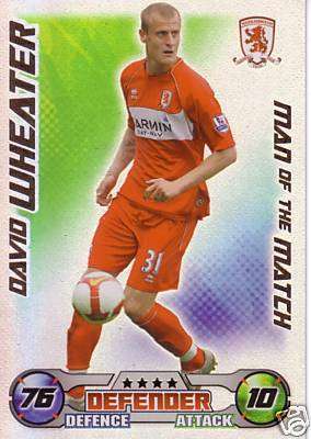 MATCH ATTAX EXTRA 08/09 - DAVID WHEATER `M/MATCH` CARD