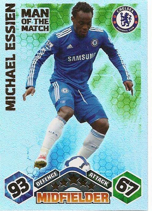 MICHAEL ESSIEN - MATCH ATTAX 2009/10 -  `MAN of the MATCH` FOIL TRADING  CARD