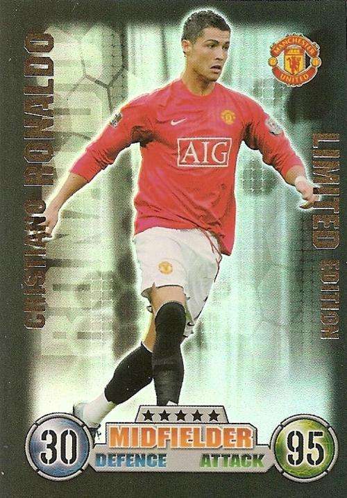 MATCH ATTAX 07/08 - RARE CRISTIANO RONALDO LIMITED EDITION
