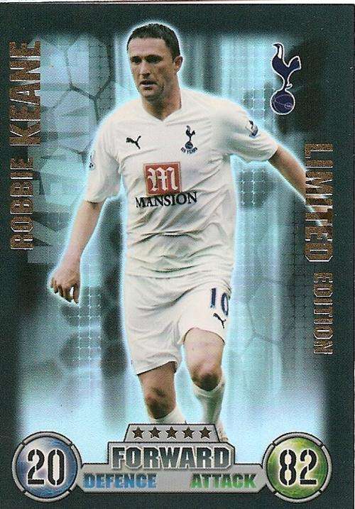 ROBBIE KEANE - TOPPS `MATCH ATTAX` 2007/2008 - FOIL `LIMITED EDITION` TRADING CARD