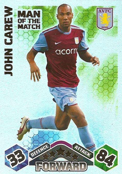 MATCH ATTAX 2009/10 - JOHN CAREW M/MATCH