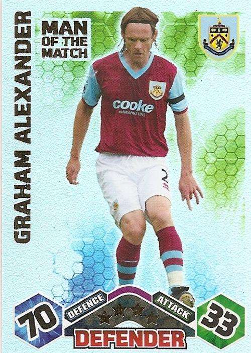 GRAHAM ALEXANDER - MATCH ATTAX 2009/10 - `MAN of the MATCH` FOIL TRADING CARD