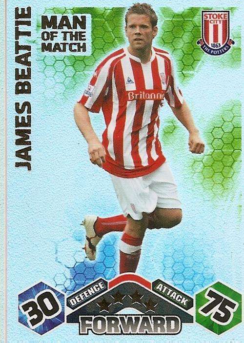 JAMES BEATTIE - MATCH ATTAX 2009/10 - `MAN of the MATCH` FOIL TRADING CARD