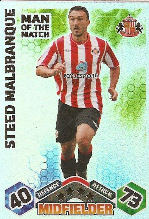 STEED MALBRANQUE - MATCH ATTAX 2009/10 - `MAN of the MATCH` FOIL TRADING CARD