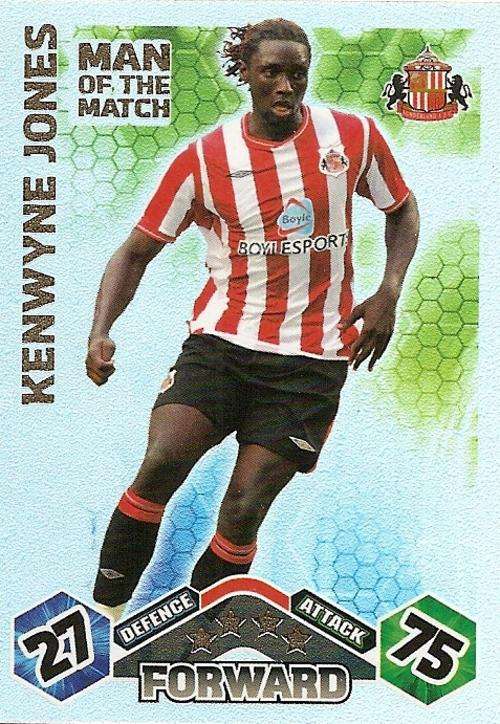 KENWYNE JONES - MATCH ATTAX 2009/10 -  `MAN of the MATCH` FOIL TRADING CARD