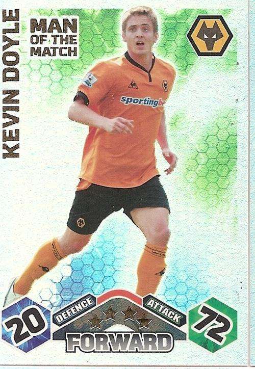 KEVIN DOYLE - MATCH ATTAX 2009/10 - `MAN of the MATCH` FOIL TRADING CARD