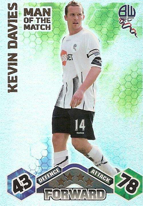 KEVIN DAVIES - MATCH ATTAX 2009/10 - `MAN of the MATCH` FOIL TRADING CARD