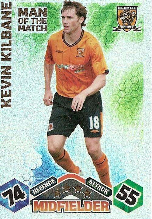 KEVIN KILBANE - MATCH ATTAX 2009/10 - `MAN of the MATCH` FOIL TRADING CARD