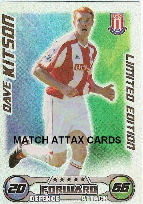 MATCH ATTAX 2008/09 - DAVE KITSON `VERY RARE` `LIMITED EDITION` CARD