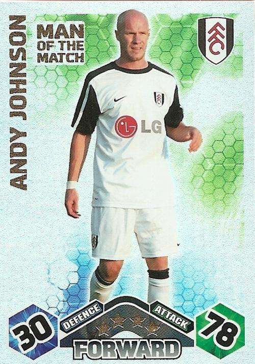 ANDY JOHNSON - MATCH ATTAX 2009/10 - `MAN of the MATCH` FOIL TRADING CARD