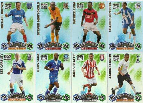 MATCH ATTAX 09/10 - MAN of the MATCH SET OF 8 - EVRA
