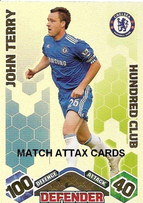 TOPPS `MATCH ATTAX` 2009/2010 - JOHN TERRY RARE `CLUB 100` TRADING CARD