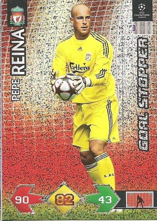 CHAMPIONS LEAGUE S/STRIKES 2009/10 - PEPE REINA "GOAL STOPPER" CARD