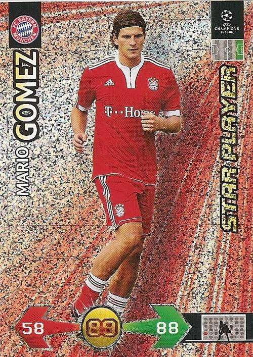 MARIO GOMEZ - PANINI `CHAMPIONS LEAGUE S/STRIKES` 2009/10 - `STAR PLAYER` TRADING CARD