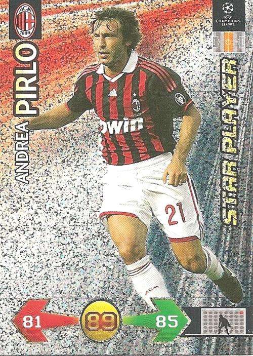 ANDREA PIRLO - PANINI `CHAMPIONS LEAGUE S/STRIKES` 2009/10 - FOIL `STAR PLAYER` TRADING CARD