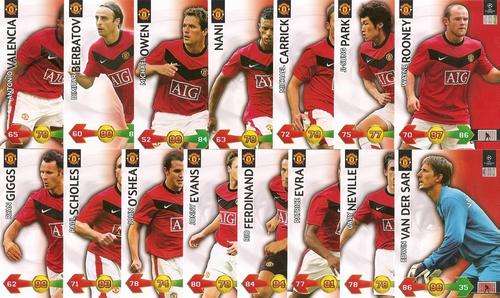 CHAMPIONS LEAGUE - S/STRIKERS - MANCHESTER UNITED - COMPLETE BASE TEAM OF 15 CARDS
