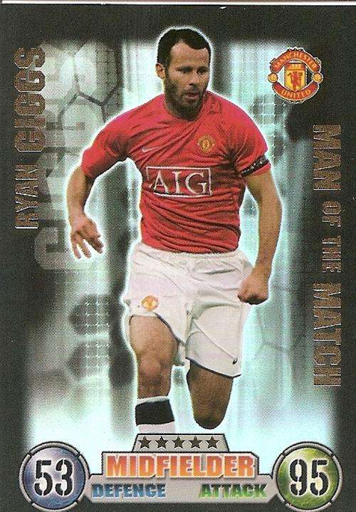 MATCH ATTAX 2007/08 - RYAN GIGGS `MAN of the MATCH`   TRADING CARD