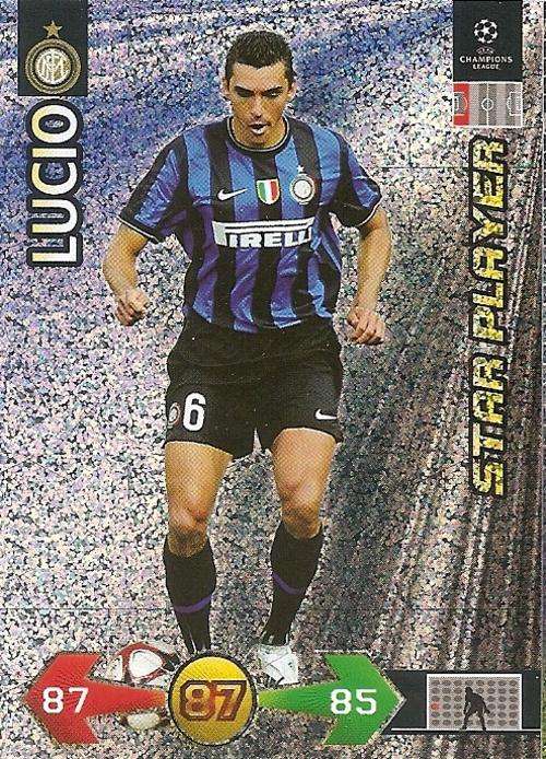 LUCIO - PANINI `CHAMPIONS LEAGUE S/STRIKES` 2009/10 - `STAR PLAYER` TRADING CARD