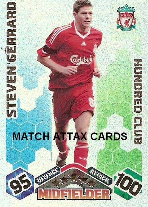 MATCH ATTAX 09/10 - STEVEN GERRARD HUNDRED CLUB - CLUB 100