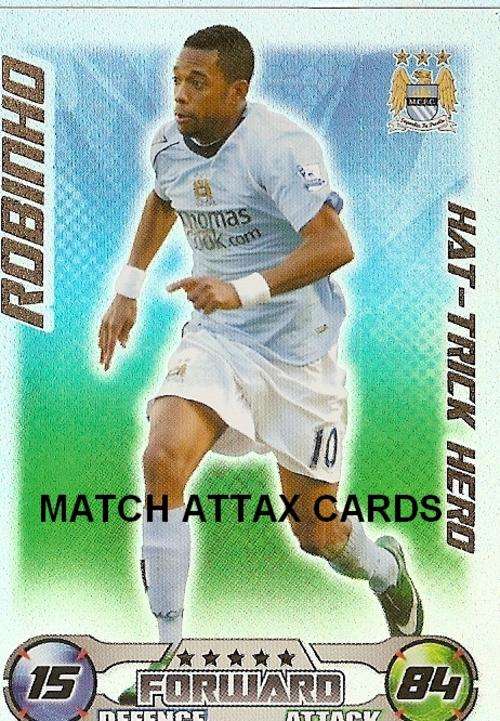 MATCH ATTAX EXTRA 2008/09 - ROBINHO `HAT TRICK HERO` TRADING CARD