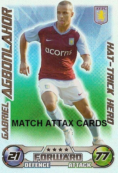 MATCH ATTAX EXTRA 2008/09  - GABRIEL AGBONLAHOR - `HAT TRICK HERO` TRADING CARD