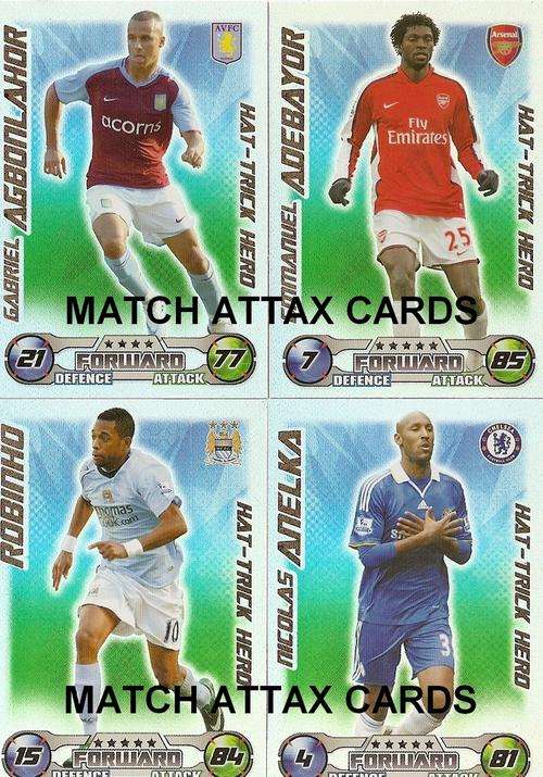 MATCH ATTAX EXTRA 08/09 - HAT TRICK HERO'S COMPLETE SET OF 4