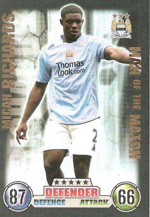 MATCH ATTAX 2007/08 - MICAH RICHARDS `MAN of the MATCH` TRADING CARD