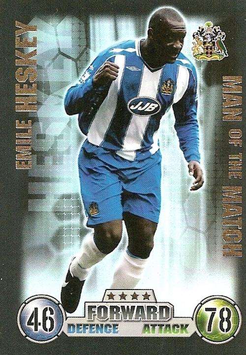 MATCH ATTAX 2007/08 - EMILE HESKEY `MAN of the MATCH` TRADING CARD