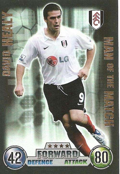 MATCH ATTAX 2007/08 - DAVID HEALY `MAN of the MATCH` TRADING CARD