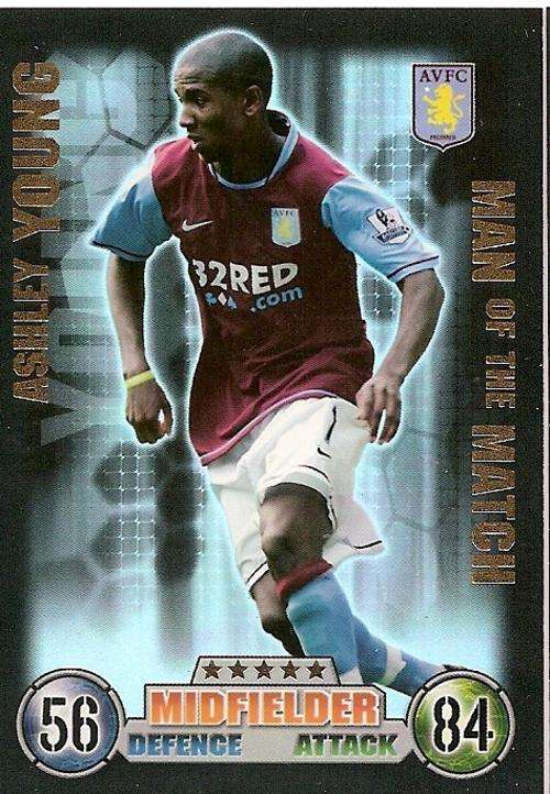 MATCH ATTAX 2007/08 - ASHLEY YOUNG `MAN of the MATCH` TRADING CARD