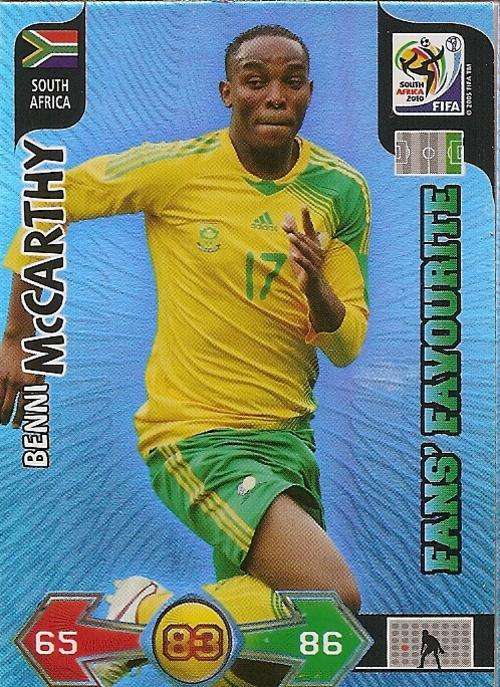 BENNI McCARTHY - PANINI FIFA WORLD CUP 2010 COLLECTION -  FOIL`FANS FAVOURITE` CARD
