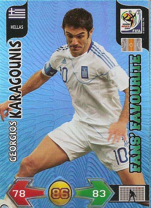 GEORGIOS KARAGOUNIS - PANINI FIFA WORLD CUP 2010 COLLECTION -  FOIL `FANS FAVOURITE` CARD