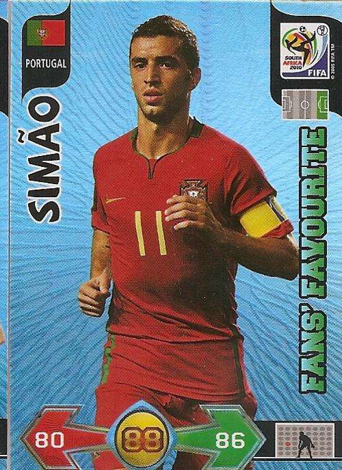 SIMAO - PANINI FIFA WORLD CUP 2010 COLLECTION -  FOIL `FANS FAVOURITE` CARD