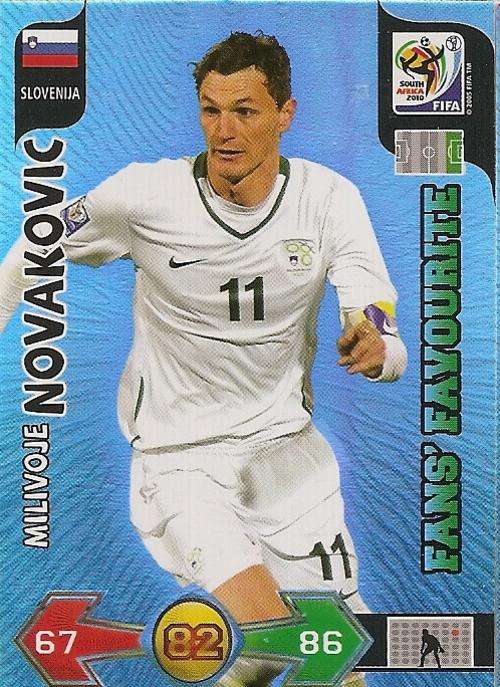 MILI NOVAKOVIC - PANINI FIFA WORLD CUP  2010 COLLECTION -  FOIL `FANS FAVOURITE` CARD