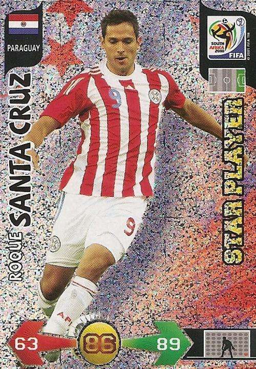 FIFA 2010 WORLD CUP ADRENALYN XL - ROQUE SANTA CRUZ "STAR PLAYER" CARD - SA VERSION