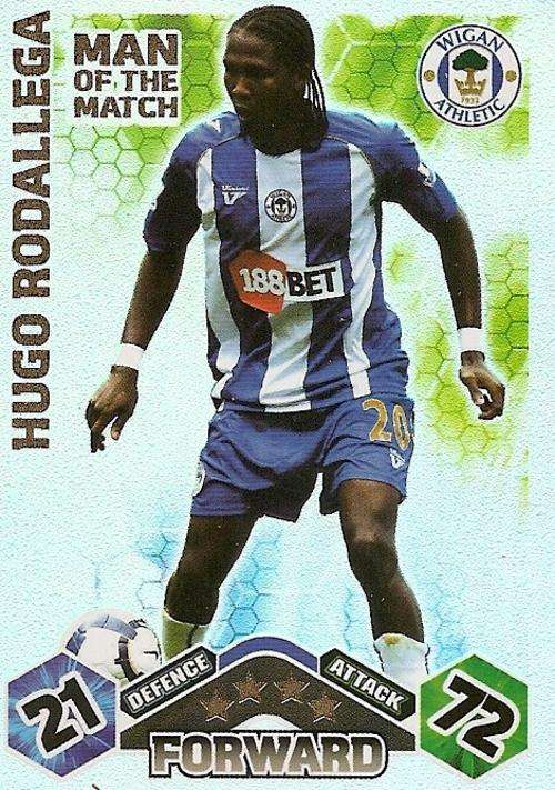 HUGO RODALLEGA - MATCH ATTAX EXTRA 2009/10  - `MAN of the MATCH` FOIL TRADING CARD