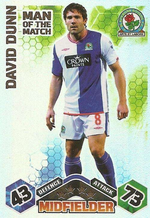 DAVID DUNN - MATCH ATTAX EXTRA 2009/10 - `MAN of the MATCH` FOIL TRADING CARD