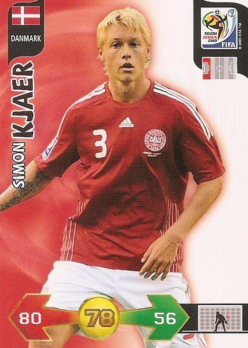 FIFA 2010 ADRENALYN XL - SIMON KJAER BASE CARD - FROM UK EDITION