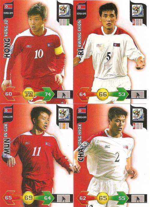 FIFA 2010 ADRENALYN XL - KOREA DPR COMPLETE BASE TEAM OF 4