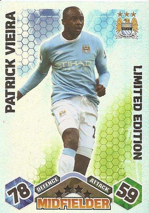 PATRICK VIERA - TOPPS `MATCH ATTAX EXTRA` 2010 - RARE `LIMITED EDITION` TRADING CARD